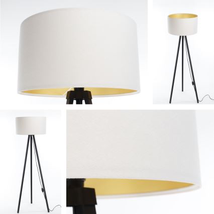 Candeeiro de pé STANDART 1xE27/60W/230V branco/wengué