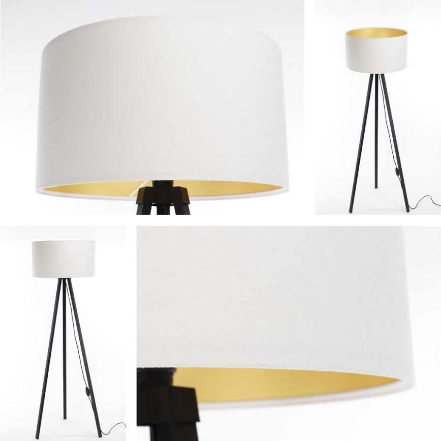 Candeeiro de pé STANDART 1xE27/60W/230V branco/wengué