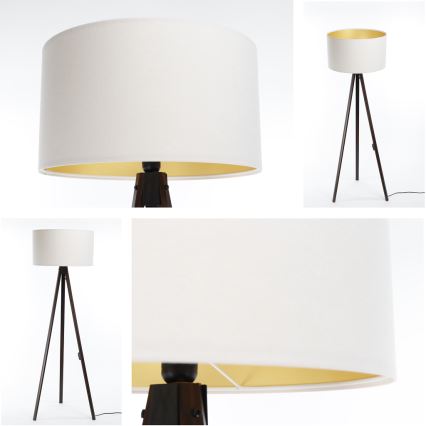 Candeeiro de pé STANDART 1xE27/60W/230V branco/wengué