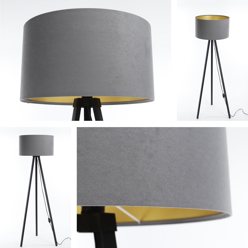 Candeeiro de pé STANDART 1xE27/60W/230V cinza/wengué