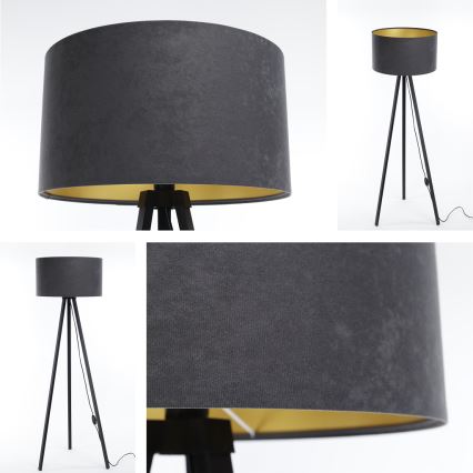 Candeeiro de pé STANDART 1xE27/60W/230V cinza/wengué