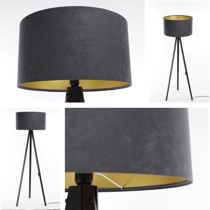 Candeeiro de pé STANDART 1xE27/60W/230V cinza/wengué