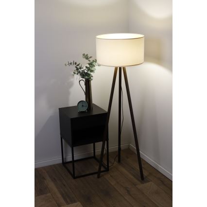 Lâmpada de pé STANDART 1xE27/60W/230V creme/wengue