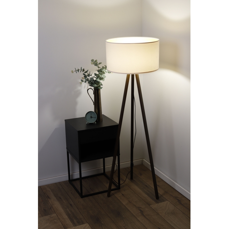 Lâmpada de pé STANDART 1xE27/60W/230V creme/wengue
