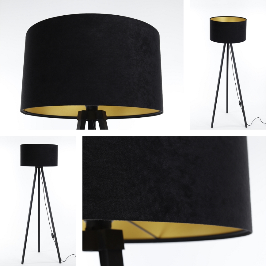 Candeeiro de pé STANDART 1xE27/60W/230V preto/wengué