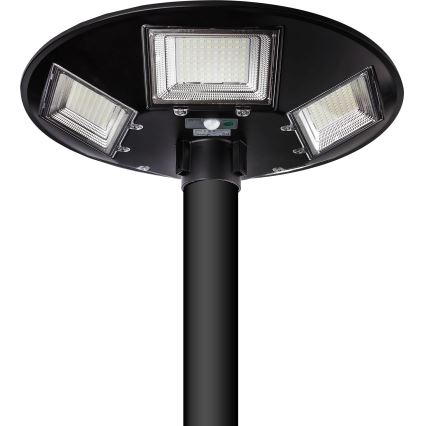 Lâmpada solar de rua LED regulável com sensor LED/22W/6V 18000 mAh 6500K IP65 preta + controlo remoto
