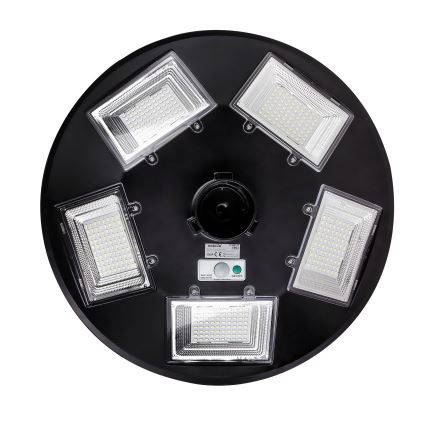 Lâmpada solar de rua LED regulável com sensor LED/22W/6V 18000 mAh 6500K IP65 preta + controlo remoto