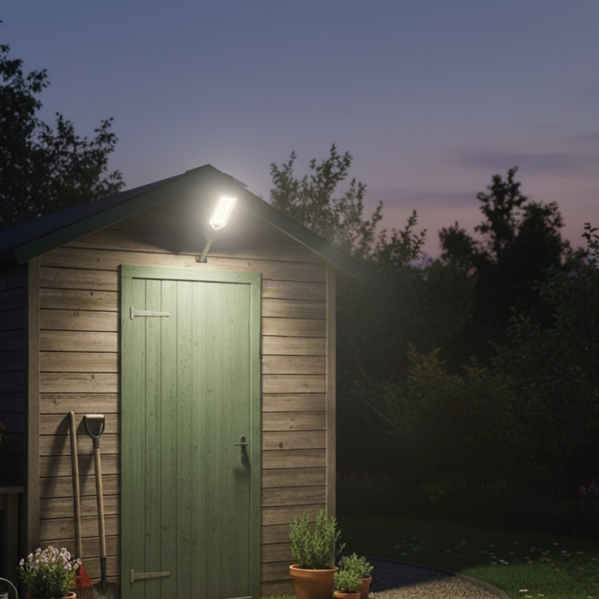 Lâmpada solar de rua LED dimerizável com sensor VENICE LED/50W/3,2V 4000 mAh IP65 preta + controlo remoto
