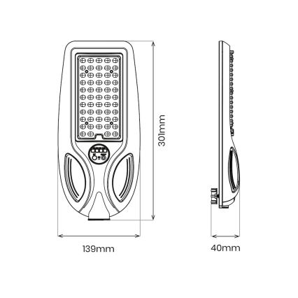 Lâmpada solar de rua LED dimerizável com sensor VENICE LED/50W/3,2V 4000 mAh IP65 preta + controlo remoto