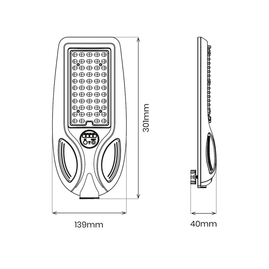 Lâmpada solar de rua LED dimerizável com sensor VENICE LED/50W/3,2V 4000 mAh IP65 preta + controlo remoto