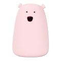 Lâmpada de toque infantil LED RGB URSO LED/0,8W/5V rosa + USB