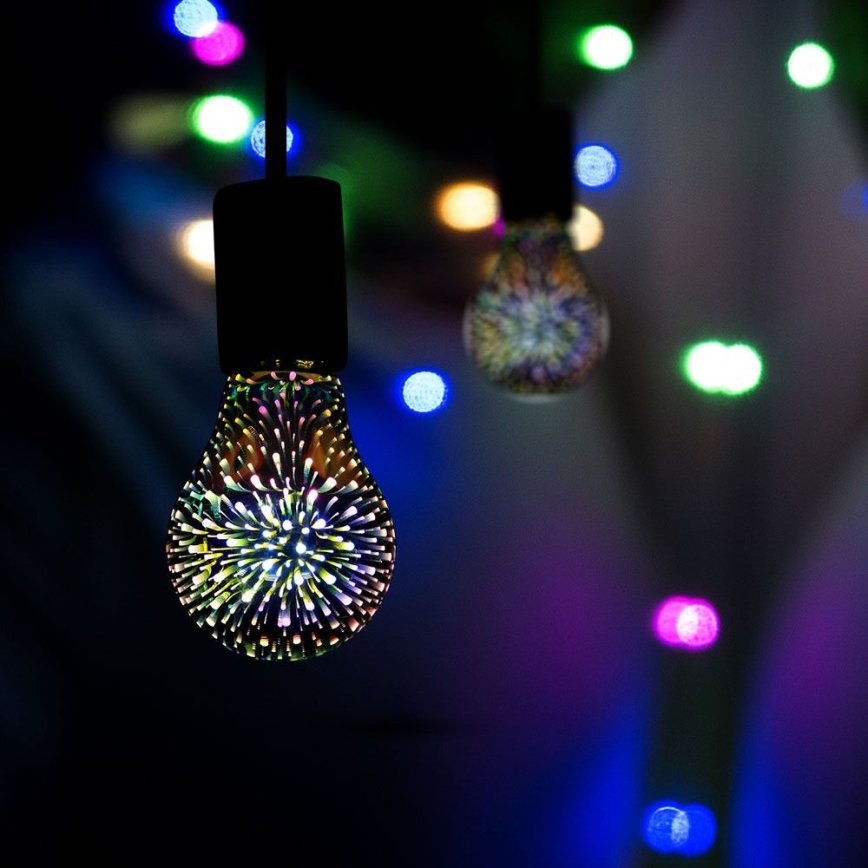 Lâmpada decorativa LED 3D FILAMENTO A60 E27/3W/230V 3000K