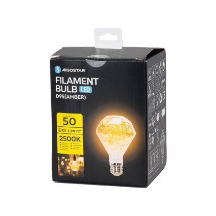 Lâmpada decorativa LED D95 E27/1,2W/230V 2500K - Aigostar