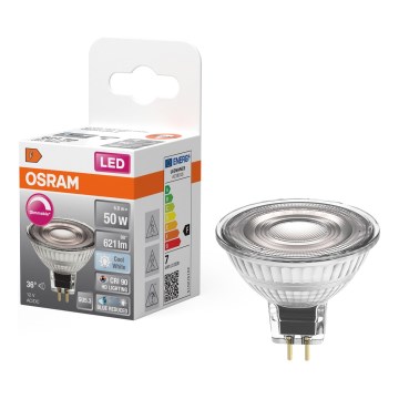 Lâmpada dicroica LED dimerizável MR16 GU5,3/6,8W/12V 4000K 36° IRC 90 - Osram