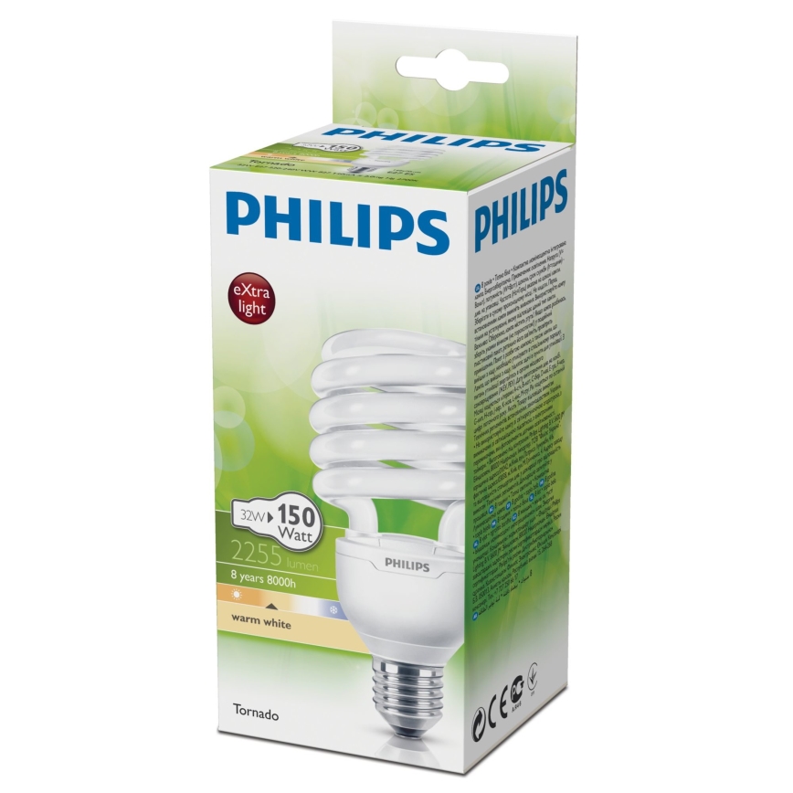 Lâmpada economizadora de energia Philips TORNADO E27/32W/230V 2700K