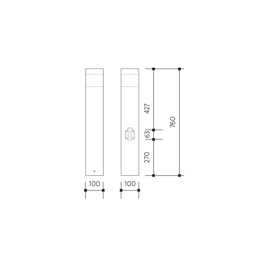 Luminária exterior com sensor e tomada GARD 1xE14/60W IP44