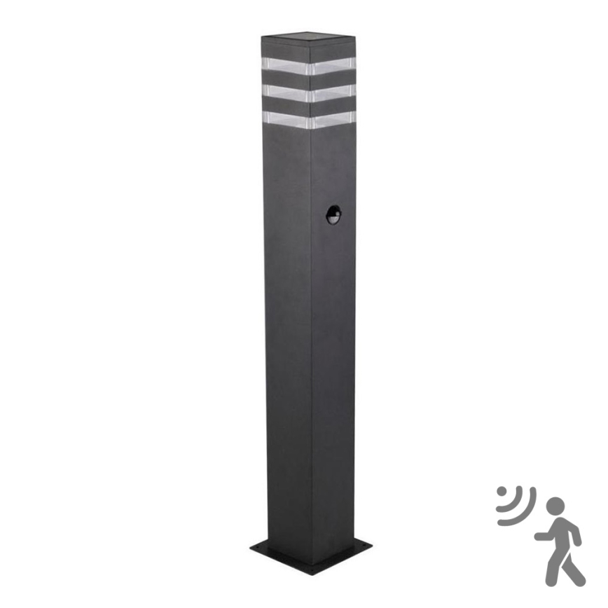 Lâmpada exterior com sensor TEKSAS 1xE27/12W/230V IP44 74 cm antracite