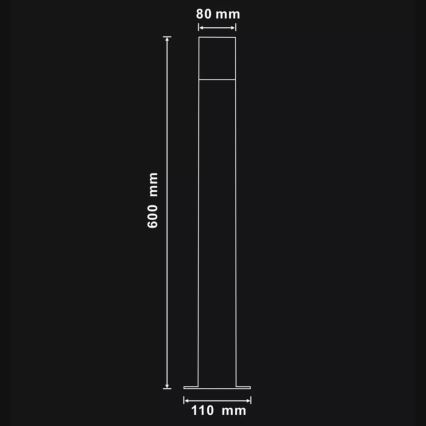 Lâmpada exterior DALLAS 1xE27/12W/230V IP44 60 cm antracite