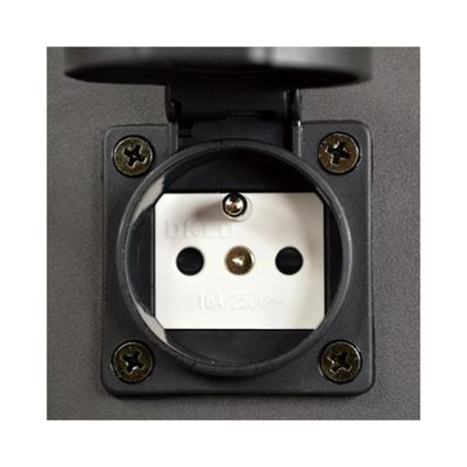 Luminária exterior com tomada NEW YORK 1xE27/12W/230V IP44 44 cm antracite