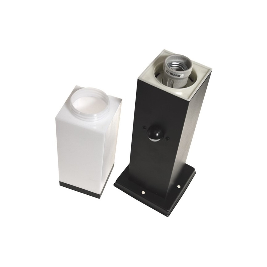 Luminária exterior com sensor SOPPA 1xE27/60W/230V IP44 45 cm preta