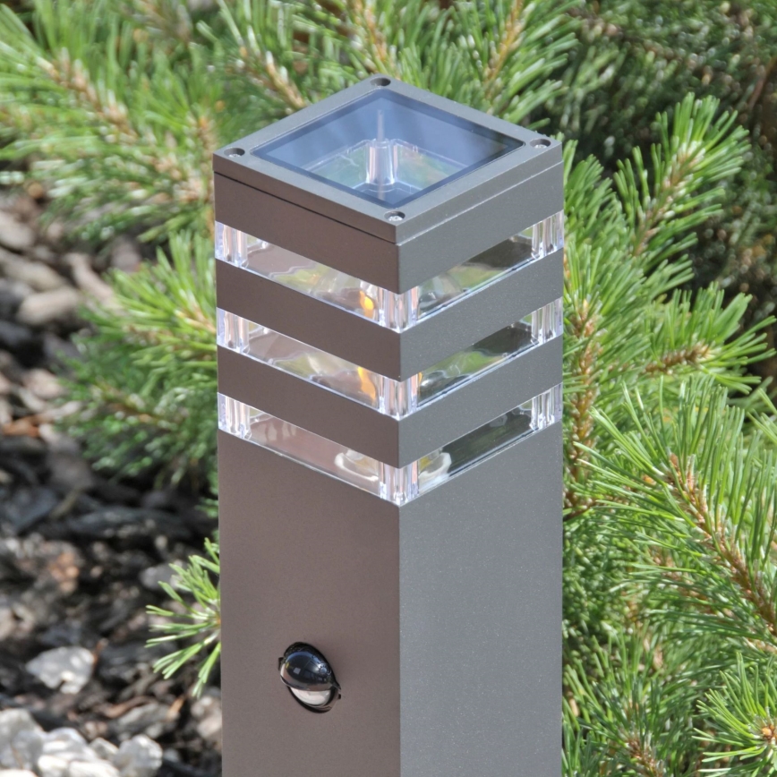 Lâmpada exterior com sensor TEKSAS 1xE27/12W/230V IP44 74 cm antracite