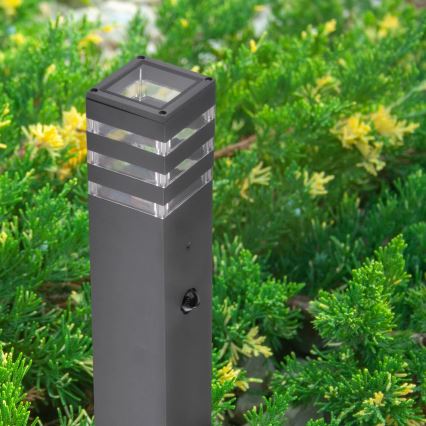 Lâmpada exterior com sensor TEKSAS 1xE27/12W/230V IP44 74 cm antracite