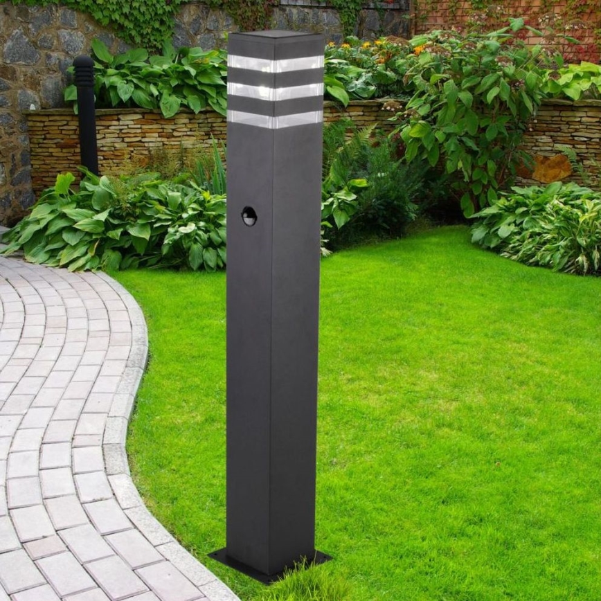 Lâmpada exterior com sensor TEKSAS 1xE27/12W/230V IP44 74 cm antracite