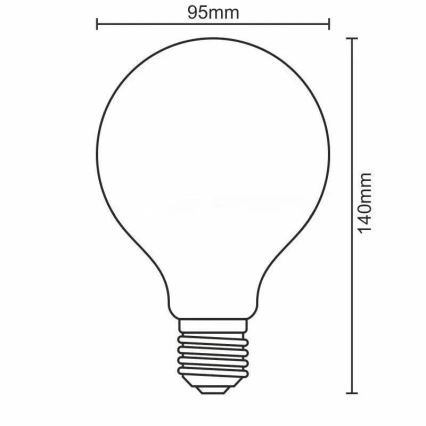 Lâmpada FILAMENTO LED SHAPE G95 E27/4W/230V 1800K fumado