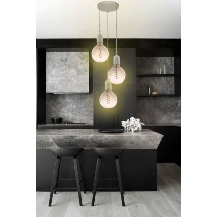 Lâmpada FILAMENTO LED SPIRAL G125 E27/4W/230V 2000K cinzento/rosa