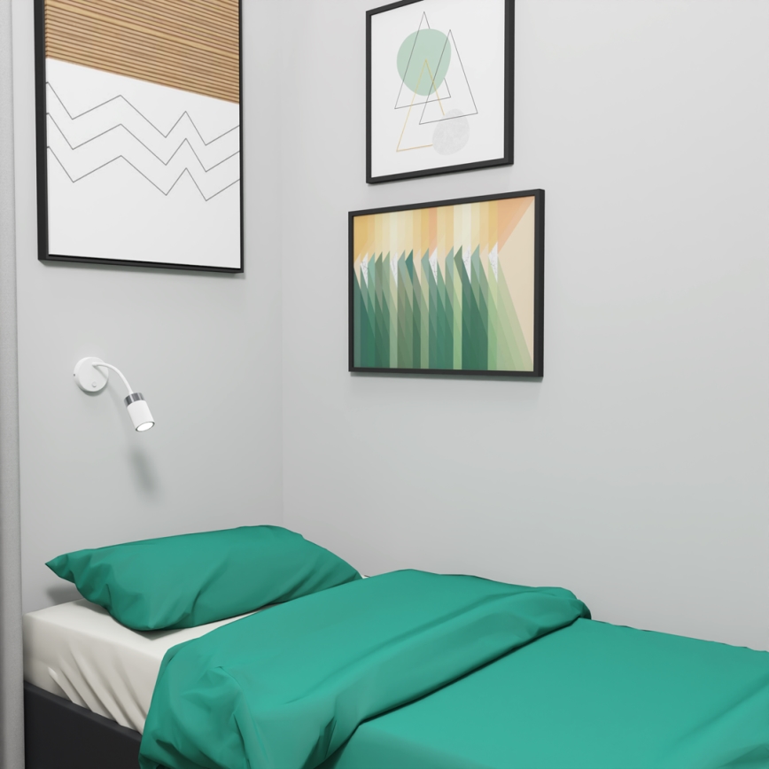 Candeeiro flexível JOKER 1xGU10/8W/230V branco/cromado mate