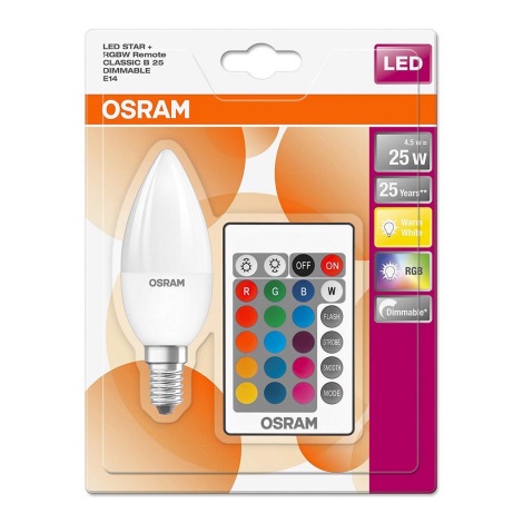 Lâmpada fosca LED RGB STAR E14/4,5W/230V 2700K – Osram