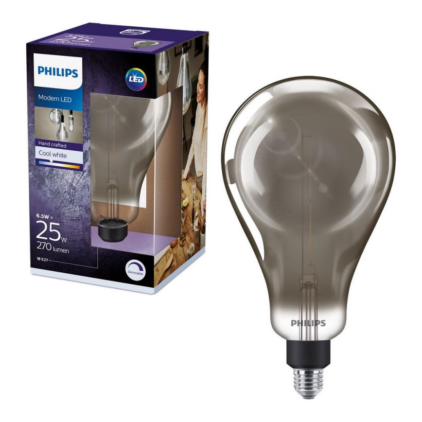 Lâmpada fosca LED SMOKY VINTAGE Philips A160 E27/6,5W/230V 4000K