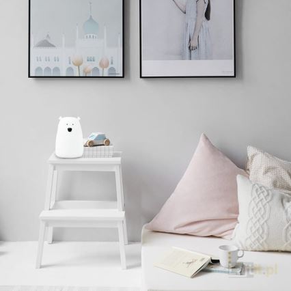 Luminária Infantil LED RGB Touch Urso LED/0,8W/5V branca + USB