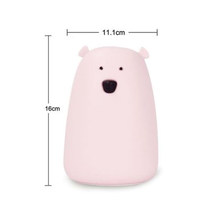 Luminária Infantil LED RGB Touch Urso LED/0,8W/5V branca + USB