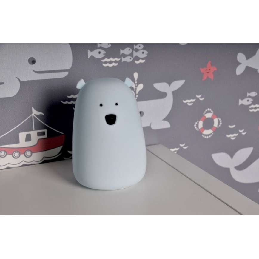 Luminária Infantil de Toque LED RGB URSO LED/0,8W/5V azul