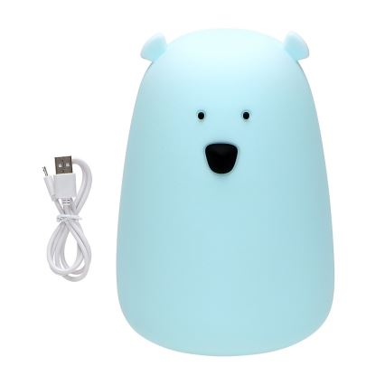 Luminária Infantil de Toque LED RGB URSO LED/0,8W/5V azul