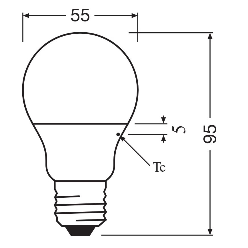 Lâmpada LED A40 E27/4,9W/230V 2700K - Osram