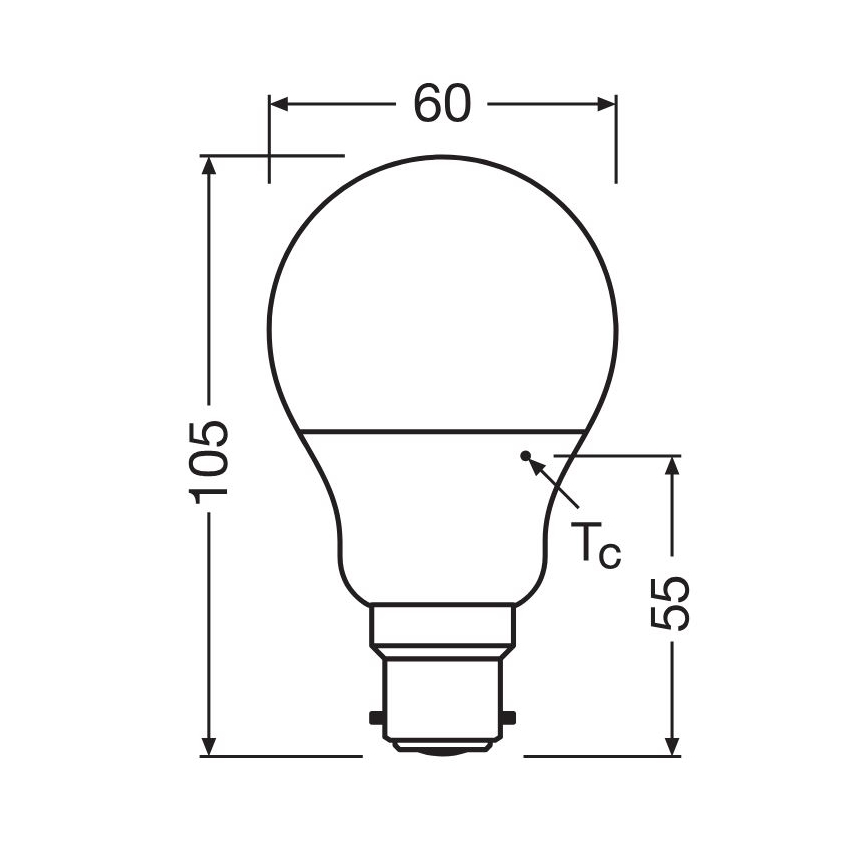 Lâmpada LED A60 B22d/8,5W/230V 2700K - Osram