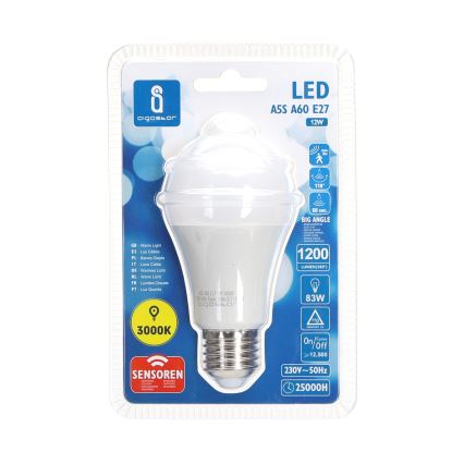 Lâmpada LED com sensor de movimento e crepúsculo A60 E27/12W/230V 3000K - Aigostar
