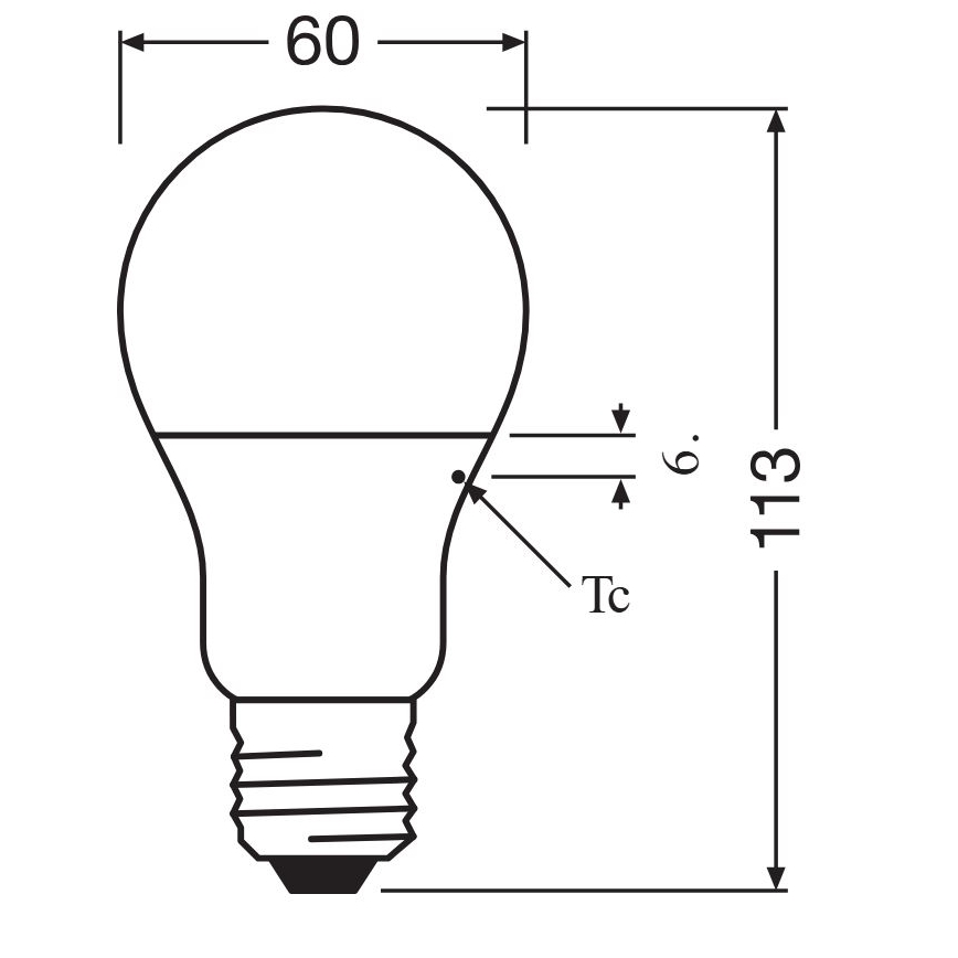 Lâmpada LED A60 E27/8,5W/230V 2700K - Osram