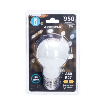 Lâmpada LED A60 E27/8W/230V 330° 6500K - Aigostar