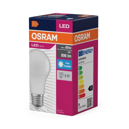 Lâmpada LED A60 E27/8W/230V 6500K - Osram