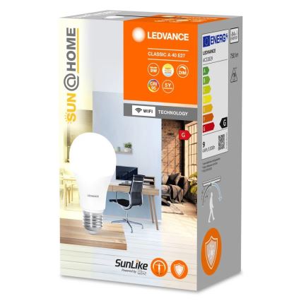 Lâmpada LED antibacteriana regulável A40 E27/9W/230V Wi-Fi - Ledvance