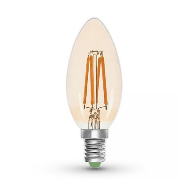 Lâmpada LED CLASIC AMBER C35 E14/5W/230V 2200K -  Brilagi