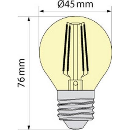Lâmpada LED CLASIC AMBER G45 E27/4W/230V 2200K -  Brilagi