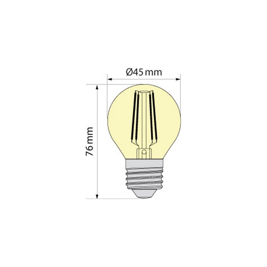 Lâmpada LED CLASIC AMBER G45 E27/4W/230V 2200K -  Brilagi