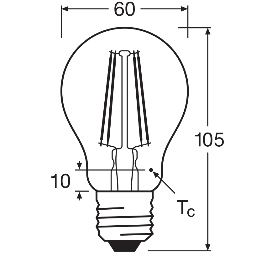 Lâmpada LED CLASSIC FILAMENT A60 E27/7,5W/230V 2700K - Ledvance
