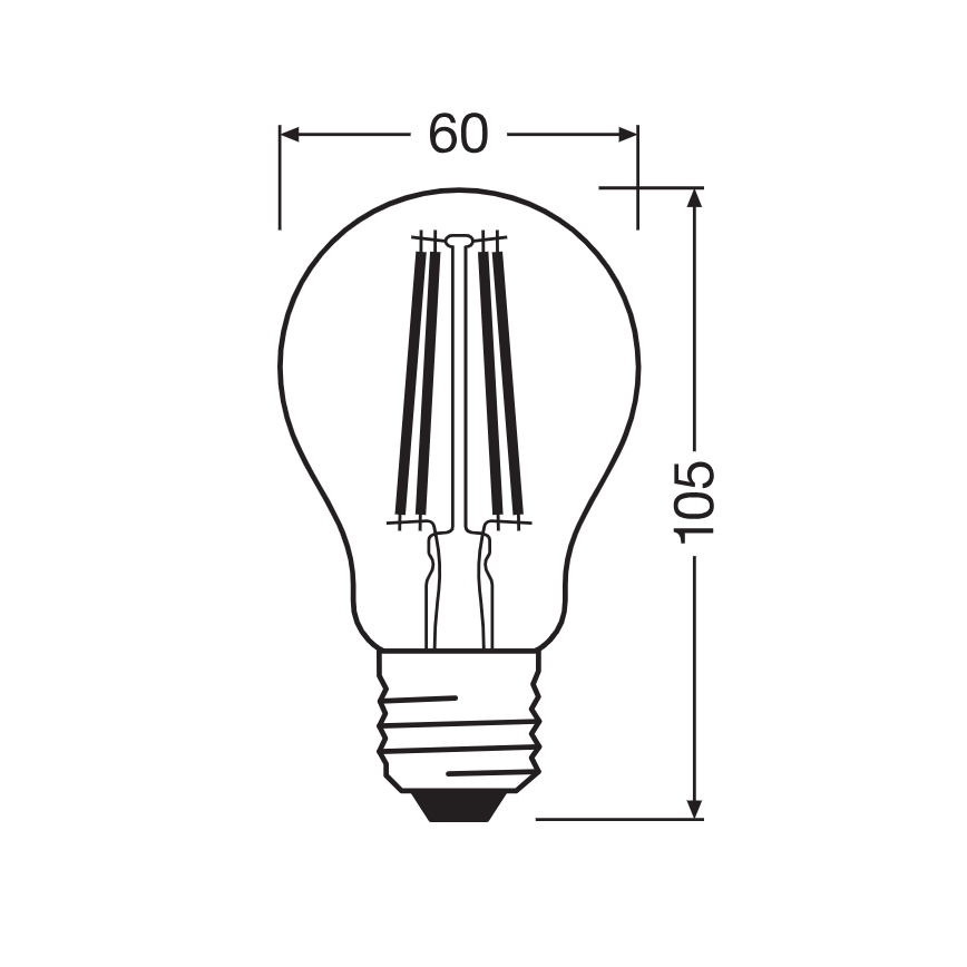 Lâmpada LED CLASSIC FILAMENT A60 E27/7W/230V 2700K - Ledvance