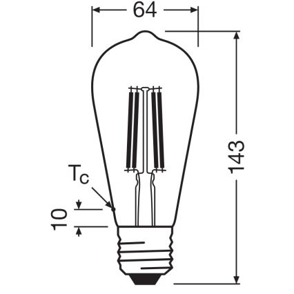 Lâmpada LED CLASSIC FILAMENT E27/6,5W/230V 4000K - Osram