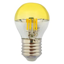 Lâmpada LED com casquilho esférico espelhado DECOR MIRROR P45 E27/5W/230V 4200K dourado